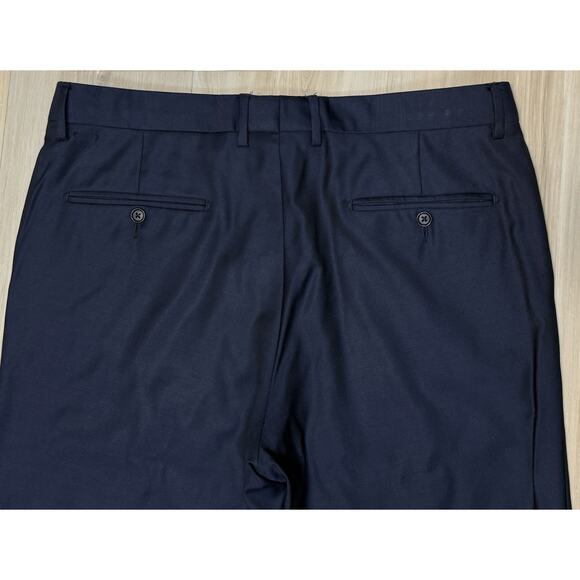 Yves Saint Laurent Mens 35 x29 Wool Pants Navy Blue Lightweight Smooth Size 35 - Picture 7 of 15